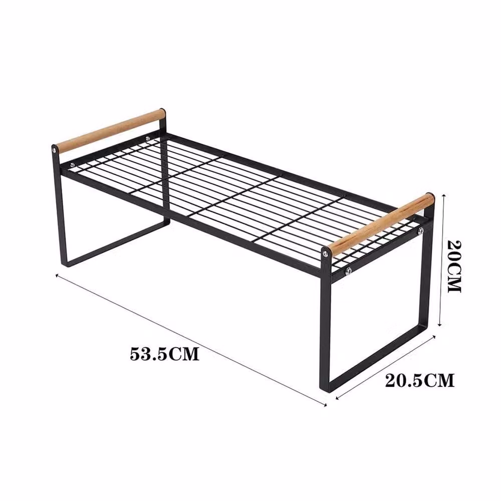 Kelvenix XL Large Cupboard Storage Rack and Spice Holder Shelf, Black, W: 53.5 cm, D: 20.5 cm, H: 20.0 cm – 2