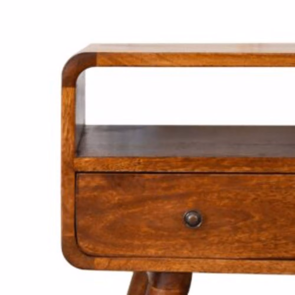 Wyld Haus Venzone Mini Mango Wood TV Media Unit with 2 Drawers, Brown, W: 45 cm, D: 30 cm, H: 30 cm – 3