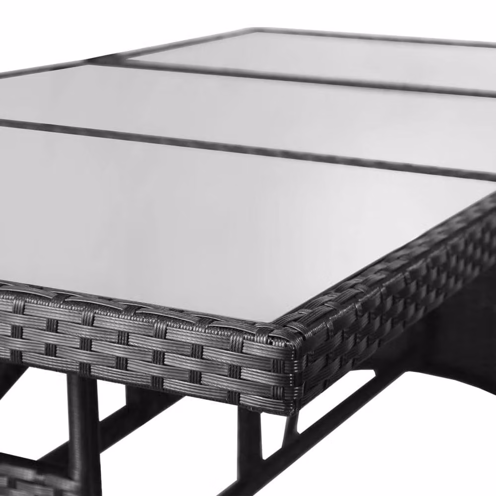 Berkfield Home Modern Black Poly Rattan Garden Table W/D/H: 170 x 80 x 74 cm – 3