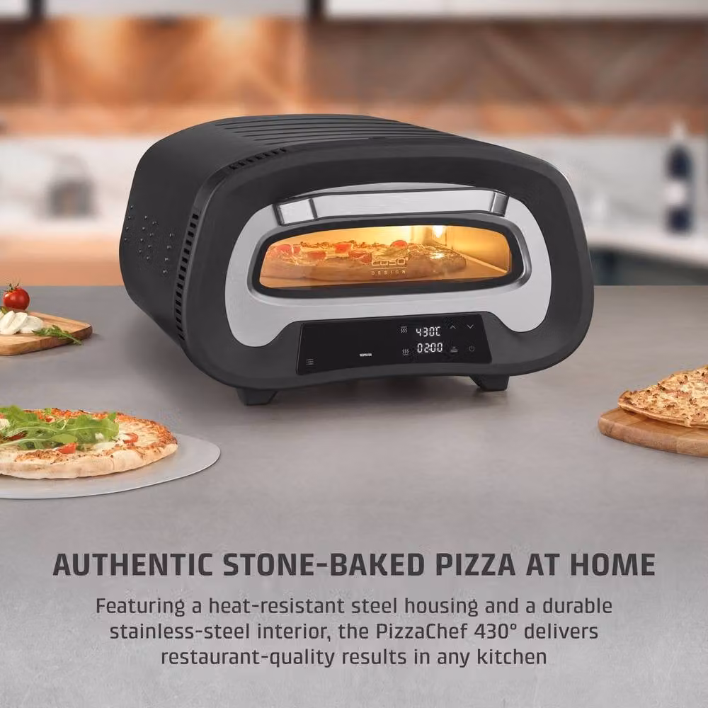 Caso Design PizzaChef 430° Electric Indoor Pizza Oven with Digital Display in Black – 2