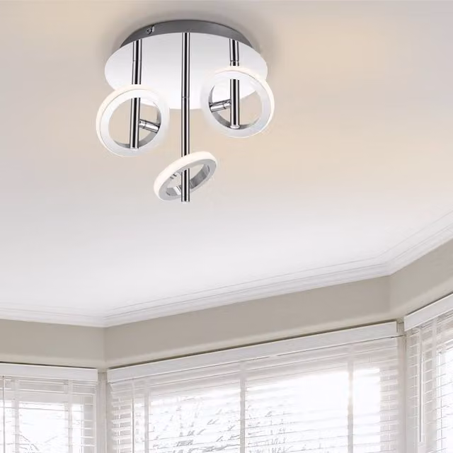 COSYLYTE Holdon 3 Ring Integrated LED Ceiling Spotlight in Chrome