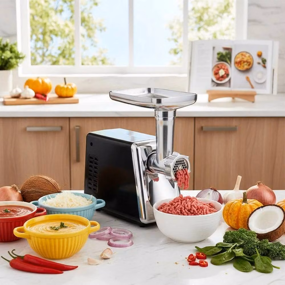 EONLION Black Electric Meat Grinder and Sausage Maker with Stainless Steel and Plastic Components – 4