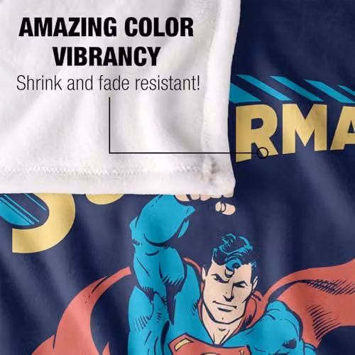 Warner Bros. Superman Superhero Super Soft Silky Touch Fleece Throw Blanket, Multicolour – 3