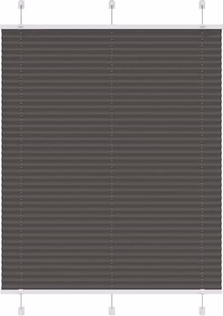 Berkfield Home Single Pleat Fabric Blind in Black, W/H: 104.4 x 150 cm