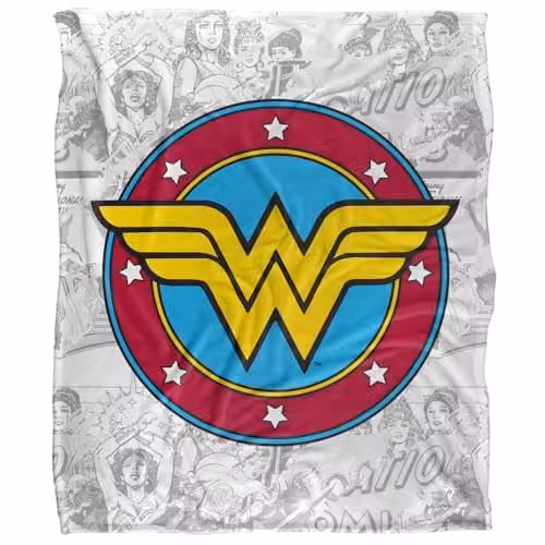 DC Comics Wonder Woman Super Soft Fleece Throw Blanket, White, W/D/H: 152 x 127 cm – 1