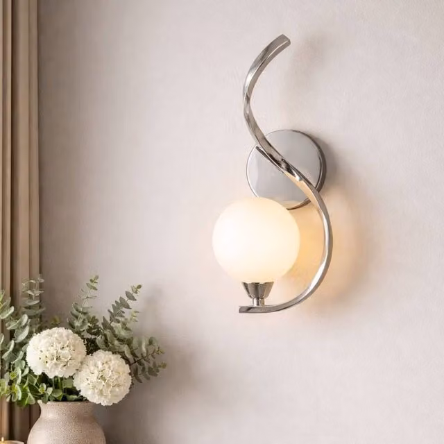 Pagazzi Bombo Modern Silver Chrome Glass Sphere Wall Light – 1