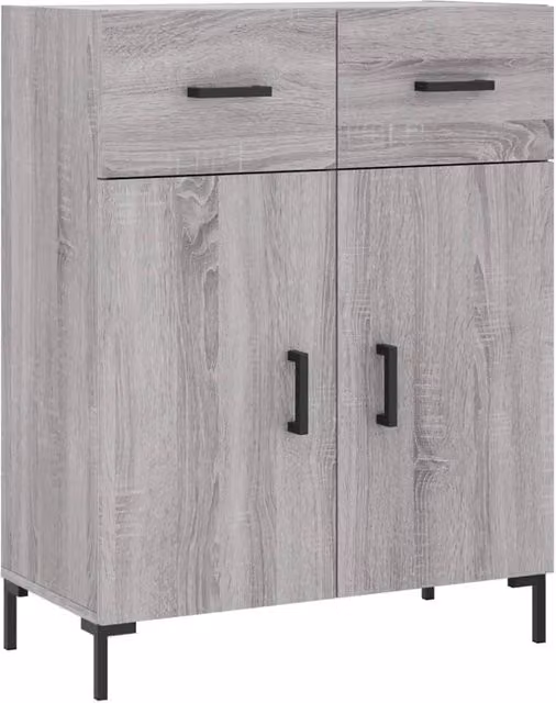 Berkfield Home Modern Grey Sonoma Sideboard, W/D/H: 69.5 x 34 x 90 cm