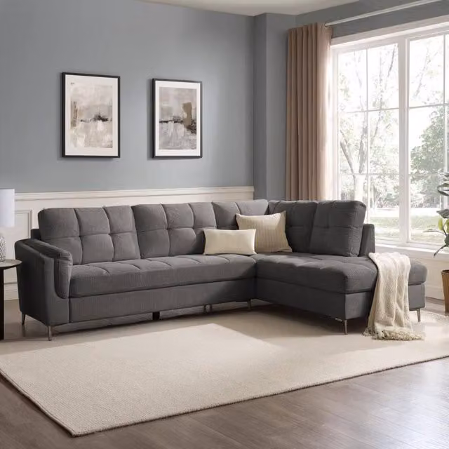 Home Detail Rose Right-Hand Corner Sofa in Grey – 1