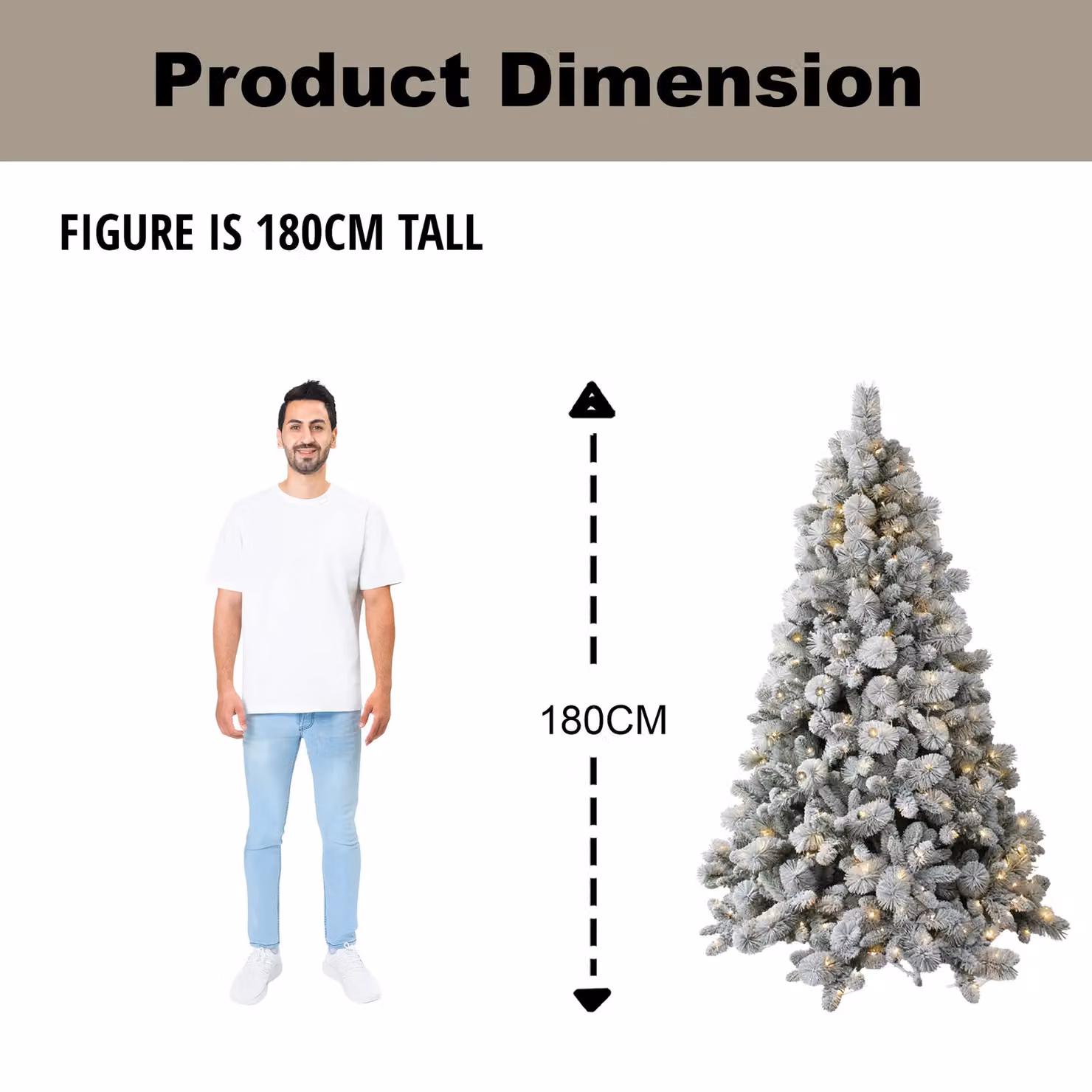 Shatchi 6ft Prelit Helsinki Fir Christmas Tree in Green and White – 4