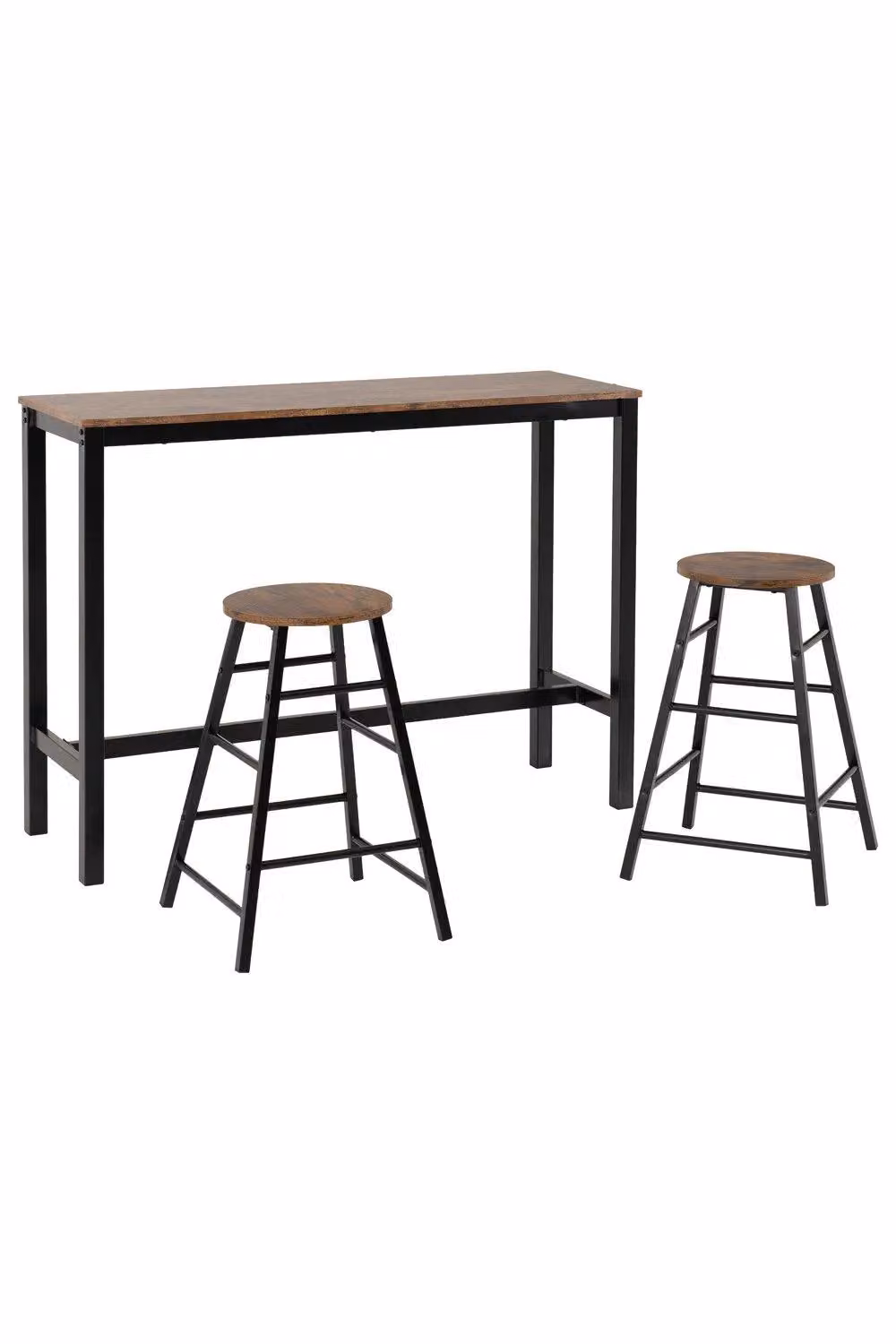 Seconique Athens Breakfast Bar Table and 2 Chairs Set in Brown and Black – 4