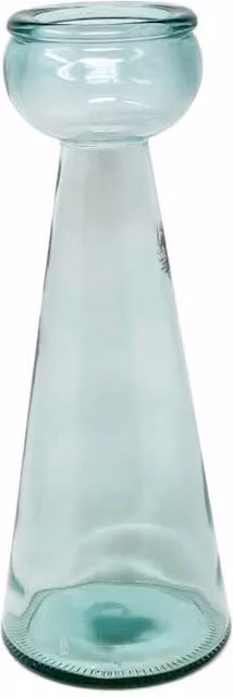 Verano Spanish Ceramics Glass Taper Candle Holder in Turquoise and Blue, Height: 40 cm