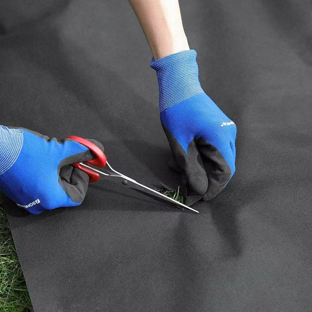 NESTLUNE 3 Pack Black Weed Control Fabric Ground Cover, 1kg – 4