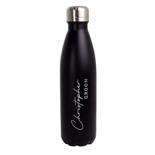 Personalised Memento Company Black Stainless Steel Vacuum Insulated Leakproof Drinks Bottle, 500 ml – 3