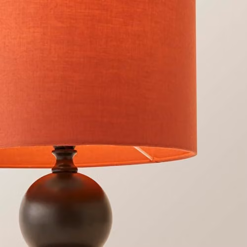 ValueLights Anthony Candlestick Table Lamp with Rust Drum Fabric Shade – 3