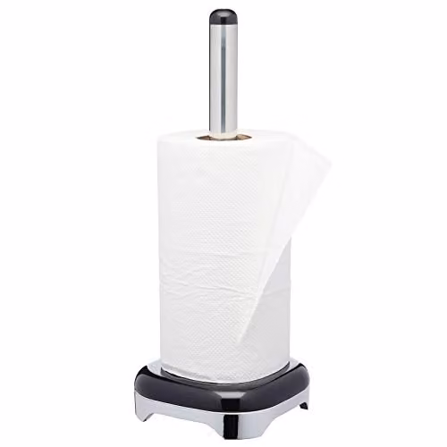 KitchenCraft Lovello Retro Metal Kitchen Roll Holder, Silver and Black – 1