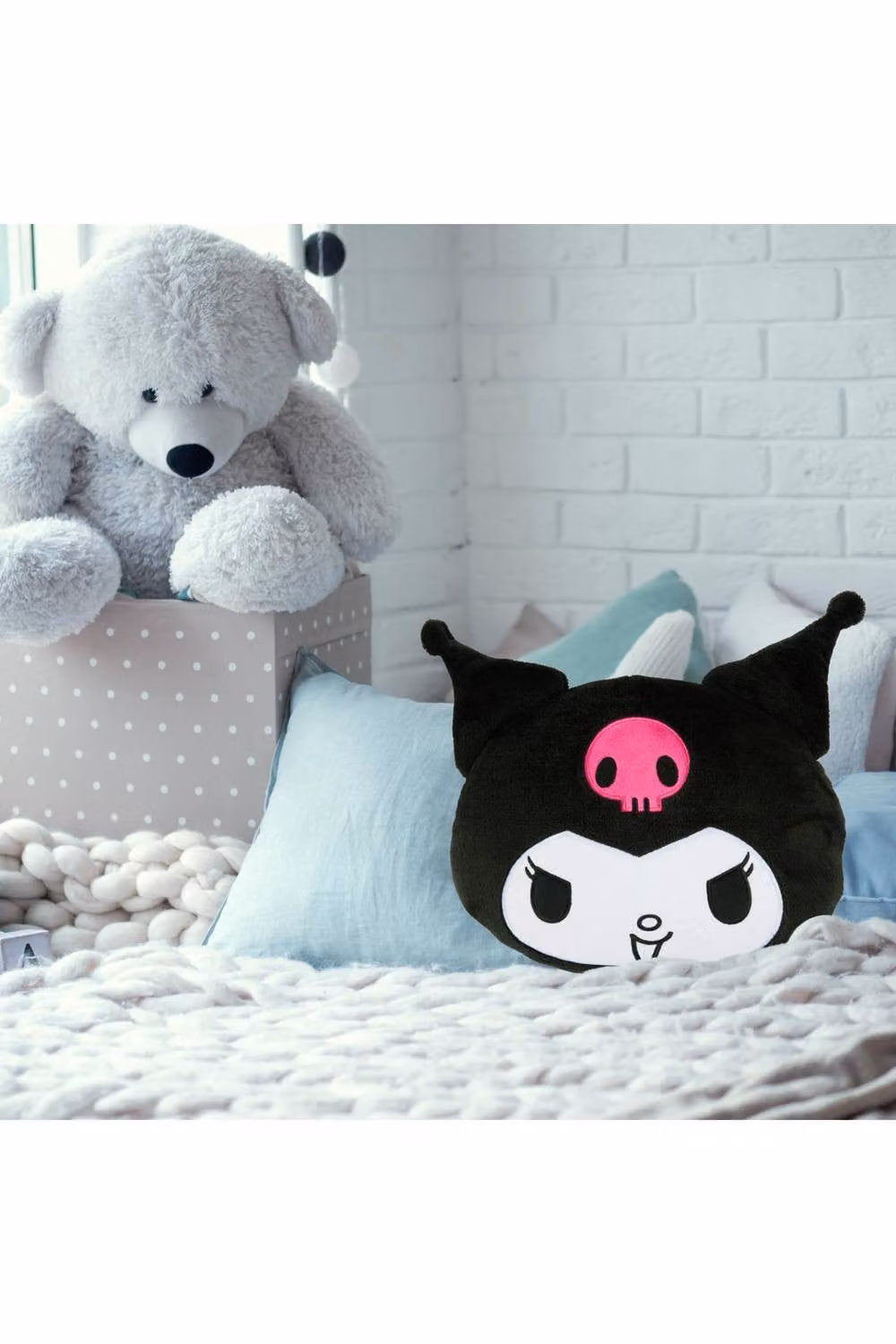 Get Trend Sanrio Kuromi 3D Plush Cushion, Black – 4