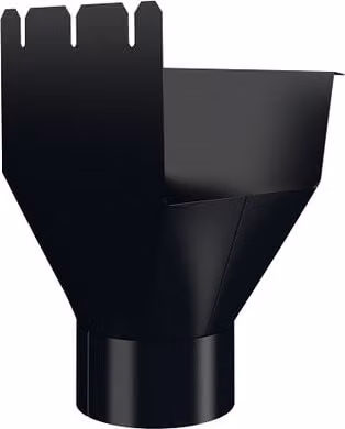 Lindab Rectangular Galvanised Steel Gutter Outlet, Black