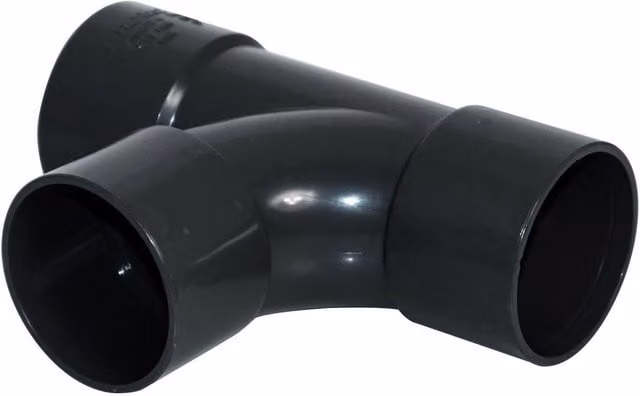 FloPlast ABS Solvent Weld Swept Tee 50mm in Black and Grey