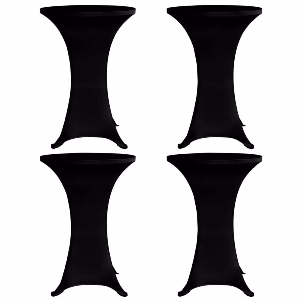 Berkfield Home Black Stretch Standing Table Cover, 4 Piece Set, 80 cm – 2