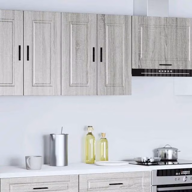 Berkfield Home Porto Grey Sonoma Wall Mounted Kitchen Cabinet with Internal Shelves and Hinged Doors
