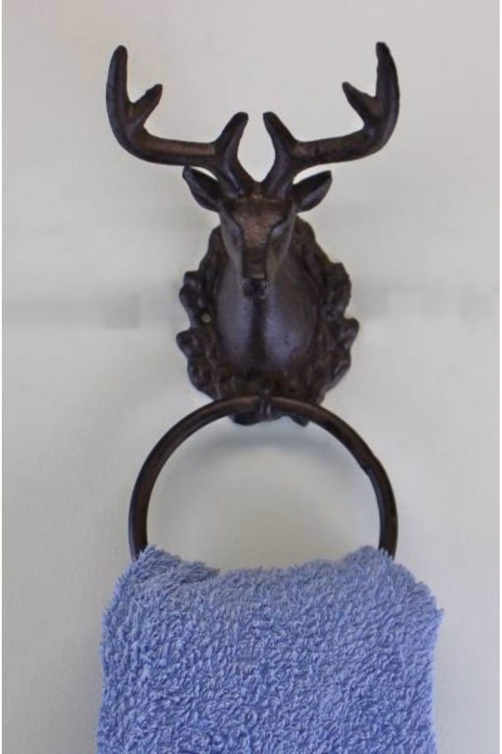 KDMD Stag Head Cast Iron Rustic Towel Ring in Bronze – 3