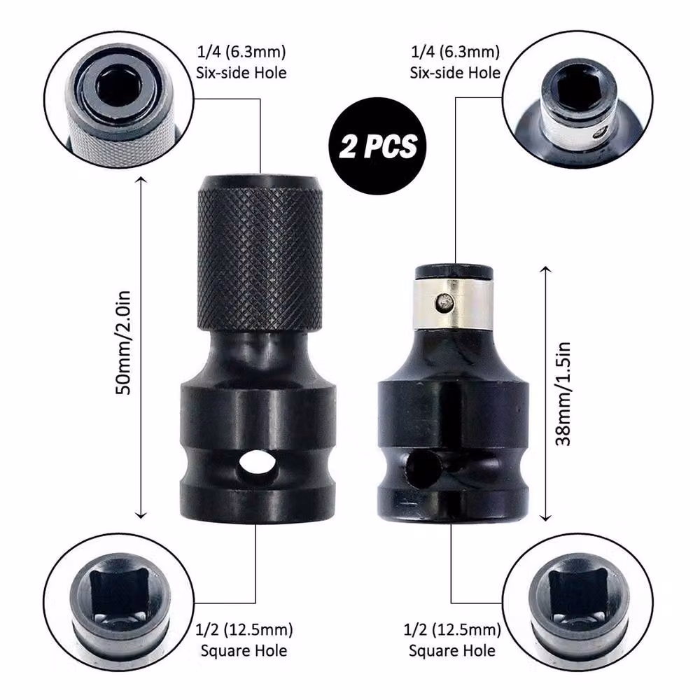 SPETLEK Chuck Socket Adapter Converter Kit in Black – 2