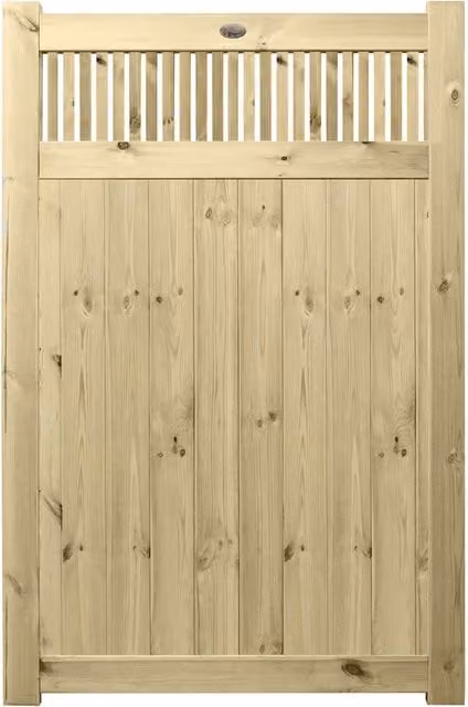 Premier Garden Supplies URBAN Interlocked Tongue Groove Pressure Treated Garden Gate with Tuscany Trellis Top, W: 120 cm, H: 180 cm