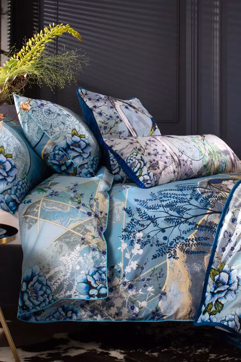House of Norris Air, Earth & Water Cotton Duvet Cover and Decorative Cushion Set, Multicolour, W: 200 cm x H: 200 cm