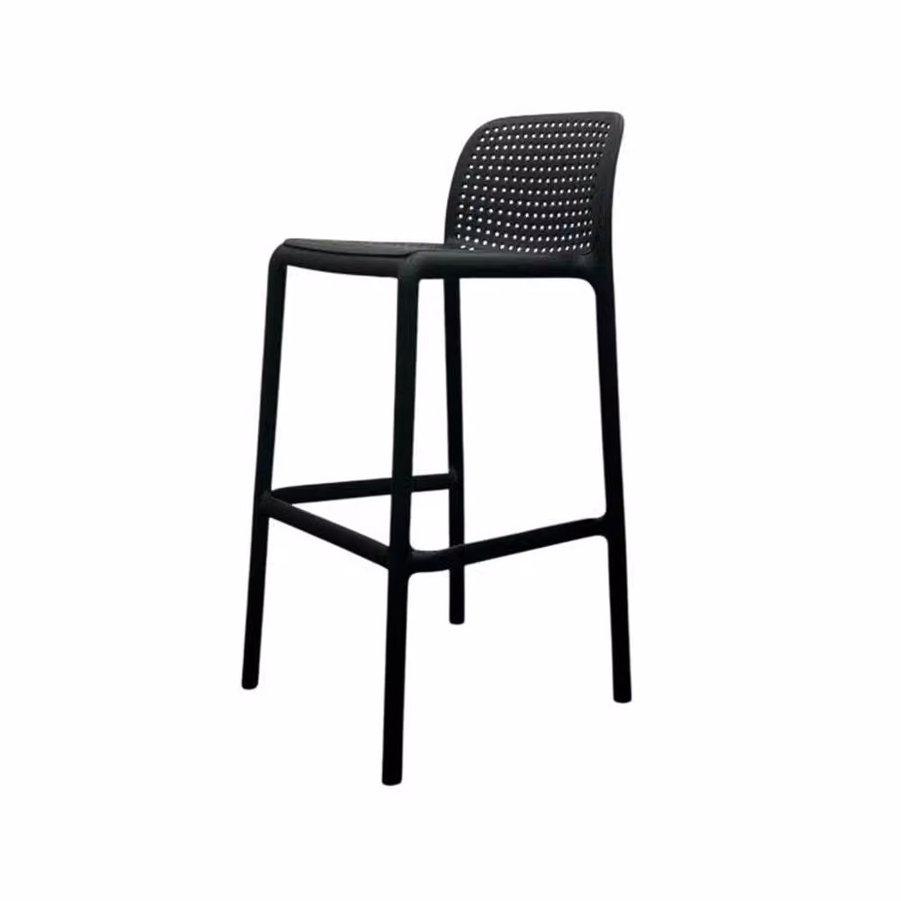 SPETLEK Modern Black Matt Stackable Bar Stool for Kitchen and Dining Rooms – 2