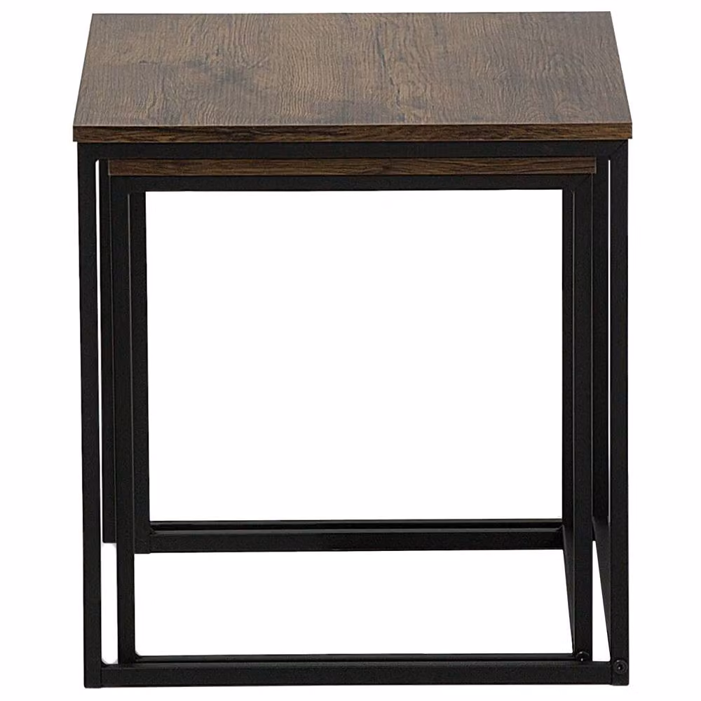 Wyld and Coco Industrial Nesting Coffee Table Set of 2 in Brown and Black – 4