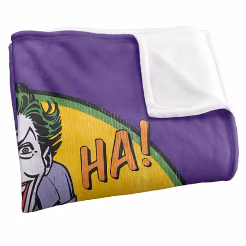Logovision DC Originals The Joker Silky Touch Super Soft Fleece Throw Blanket, Multicolour, W: 127 cm x D: 152.4 cm – 2