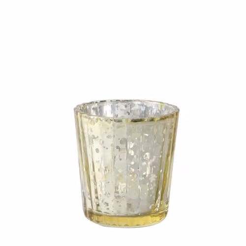 Apac Dappled Gold Glass Votive Tea Light Candle, H: 6 cm