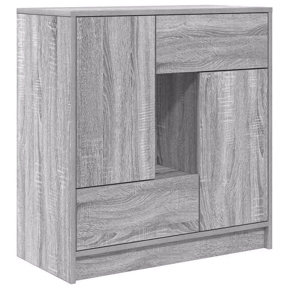 Berkfield Home Modern Sideboard with Drawers and Doors in Grey Sonoma, W/D/H: 70.5 x 34.0 x 74.5 cm – 2