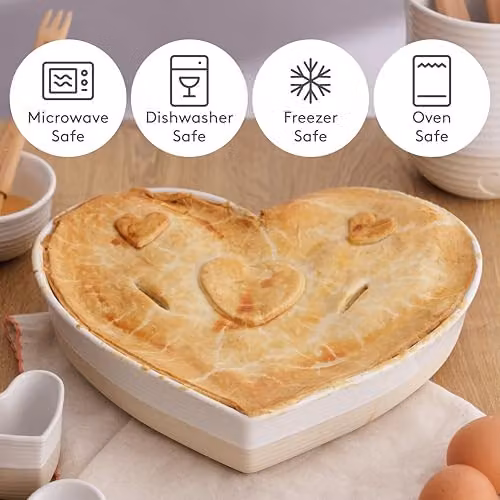 Mason Cash Rustic Charm Heart Stoneware Pie Dish, 1.5 l, Beige – 2