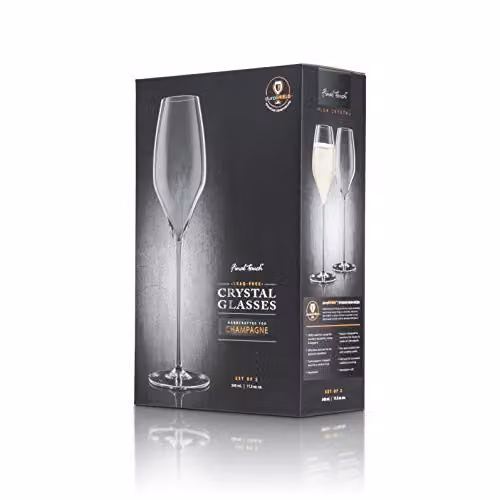 Final Touch Set of 2 Lead-free Crystal Champagne Flute Glasses, 340ml, Transparent – 8