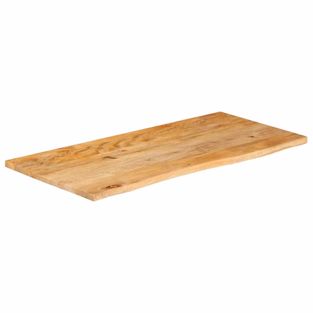 Berkfield Home Table Top Live Edge Solid Mango Wood in Brown W/D/H: 100 x 60 x 3.8 cm – 2