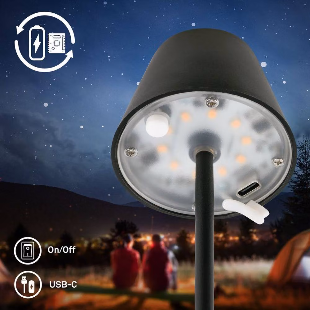 Briloner Rechargeable LED Table Lamp Black, Dimmable Touch Control, IP44 Outdoor Light, W/D/H: 6 x 6 x 16 cm – 4