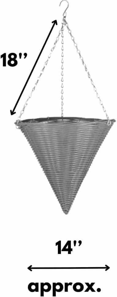 Marco Paul 2-Pack Metal Hanging Cone Flower Basket Planter in Grey and Silver – 2