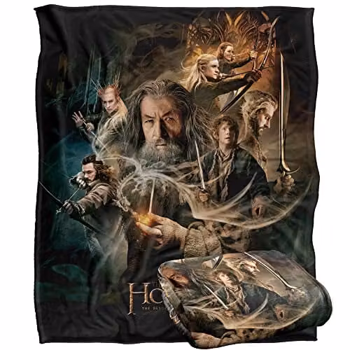 LOGOVISION The Hobbit The Desolation of Smaug Super Soft Fleece Throw Blanket, Multicolour and White, W/D/H: 152 x 127 cm – 1