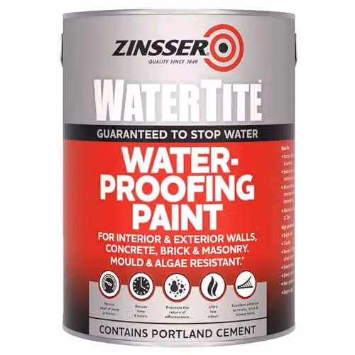 Zinsser Watertite Waterproof and Mould Resistant Paint, White, 5 l