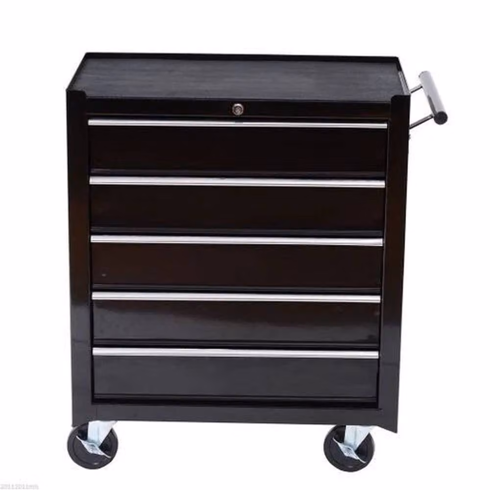 EONLION Heavy Duty Metal Tool Drawer Chest Cabinet in Black, Lockable and Rollable, W: 100 cm, H: 200 cm – 5