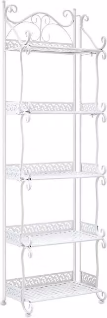 Havendro 5 Tier Folding Metal Plant Shelf in White