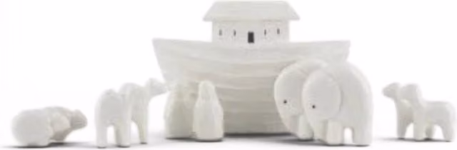 East of India Mini Noah's Ark Porcelain Gift Set, White