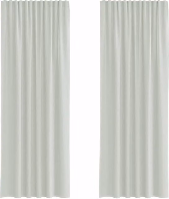 Berkfield Home Plain Grey Voile Fabric Panel Curtains with Rod Pockets, 2 Pack