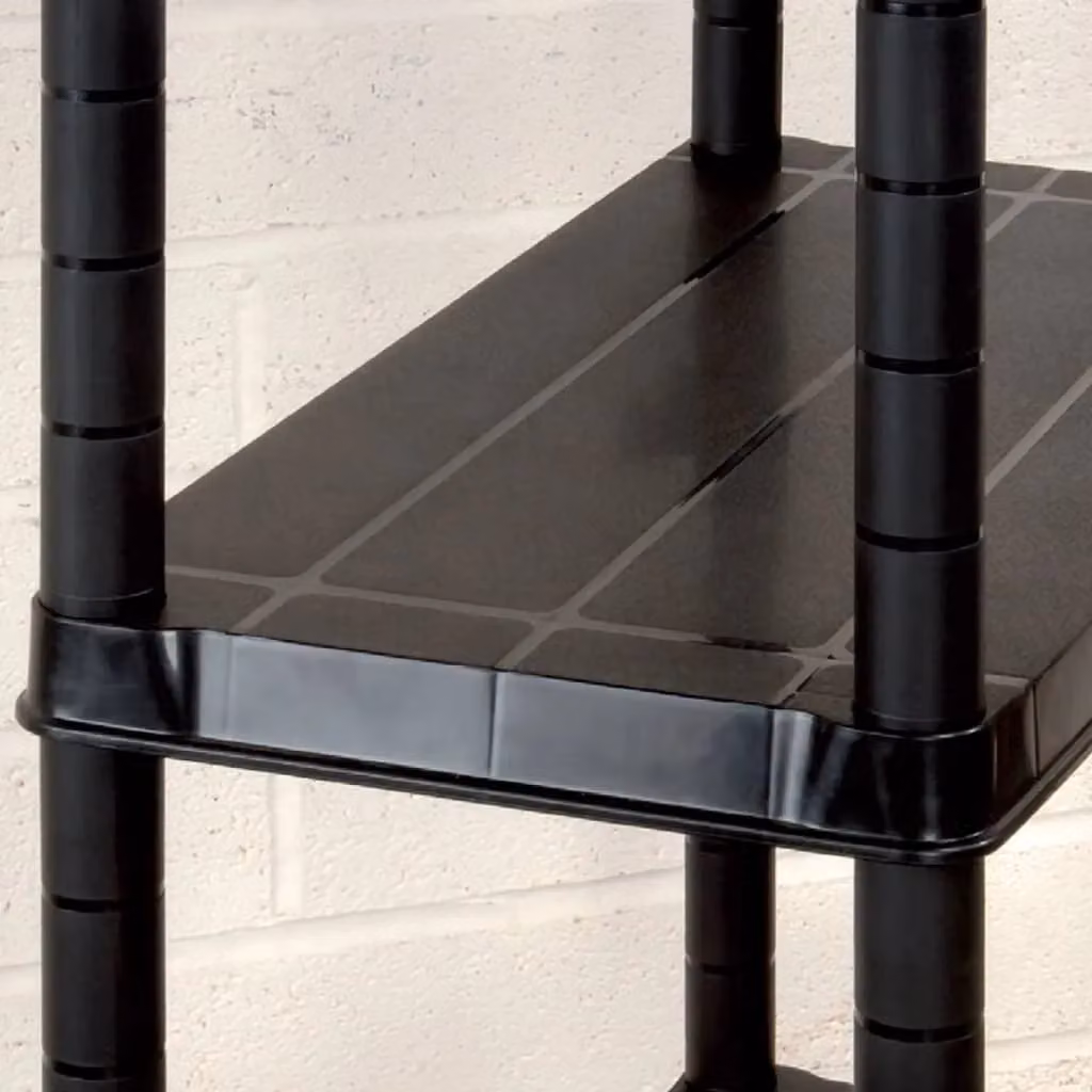 Berkfield Home 4-Tier Plastic Storage Shelf, Black, H 183 x W 130 x D 30.5 cm – 3