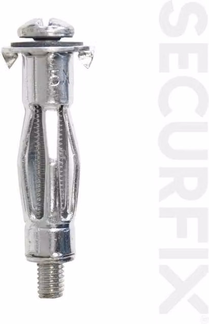 Securfix Heavy Duty Silver Hollow Wall Cavity Anchors for Plasterboard, Pack of 5