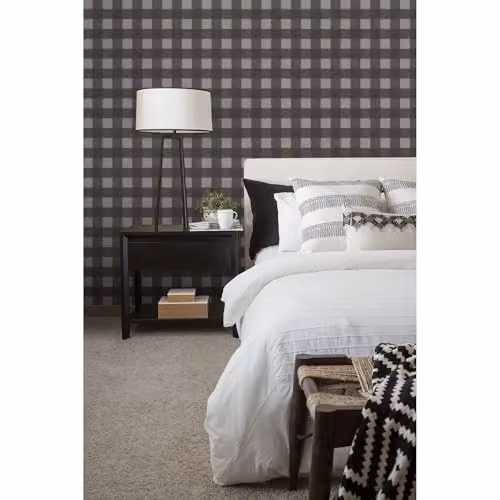 Galerie Global Fusion Black and Grey Checked Abstract Modern Wallpaper Roll – 2