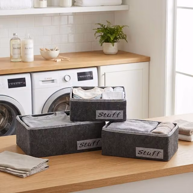 Orsina Set of 3 Rectangular Storage Boxes in Grey – 4