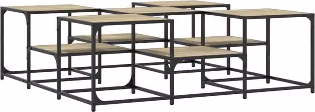 Berkfield Home Sonoma Oak Coffee Table in Beige, W/D/H: 121 x 121 x 40 cm – 1