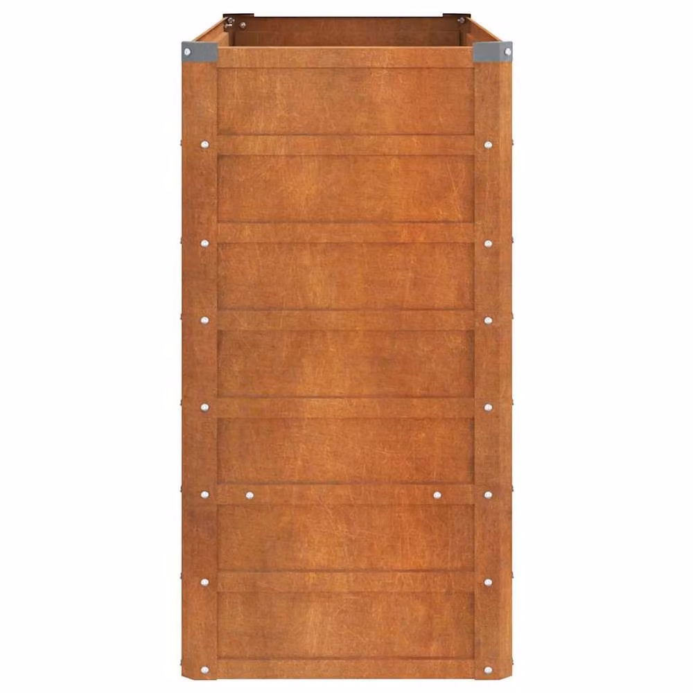 Berkfield Home Garden Raised Bed in Brown Corten Steel, W: 100 cm, D: 40 cm, H: 77 cm – 3
